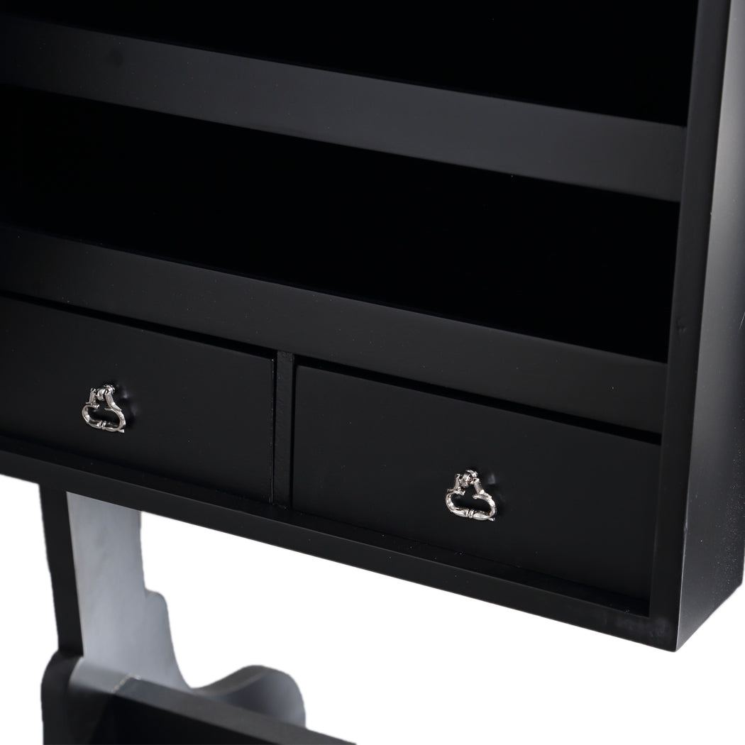 Mirrored Jewellery Dressing Cabinet Black