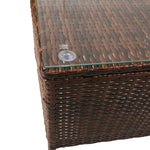 3 Pcs Chair Table Rattan Wicker Outdoor Furniture Brown