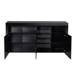 Buffet Sideboard Cabinet Storage Modern High Gloss Cupboard Black