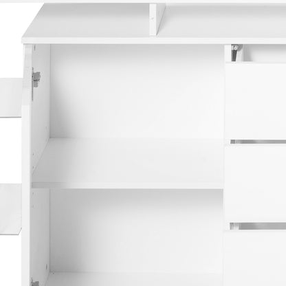 Buffet Sideboard Cabinet Storage Modern High Gloss Cupboard Drawers White 192cm