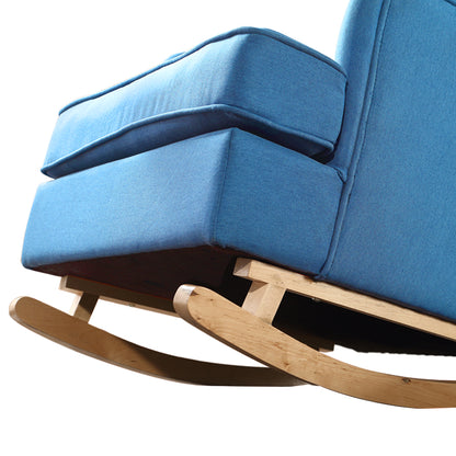 Rocking Chair Chairs Armchair Fabric Lounge Recliner Feeding Rocker Blue