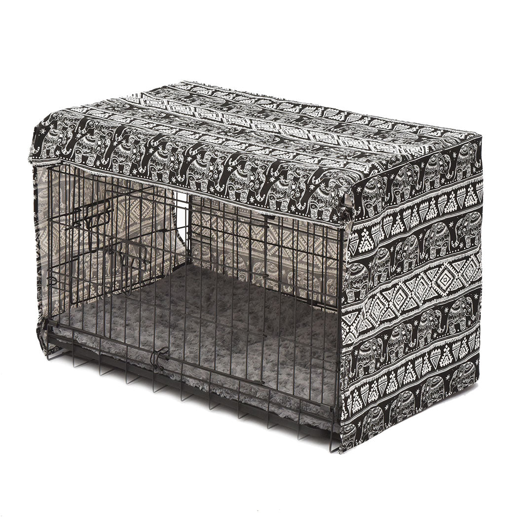 Metal Dog Kennel Black 36"
