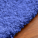 Ultra Soft Anti Slip Rectangle Plush Shaggy Floor Rug Carpet in Blue 60x220cm