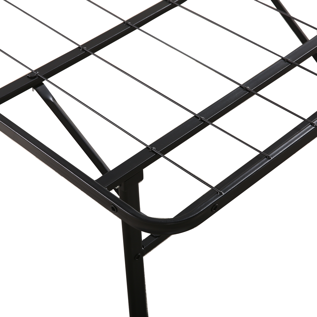 Foldable Metal Bed Frame Mattress Base Platform Air BnB King Size