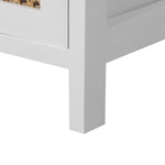 Bedside Tables Drawers Side Table Paulownia Wood Storage Cabinet White