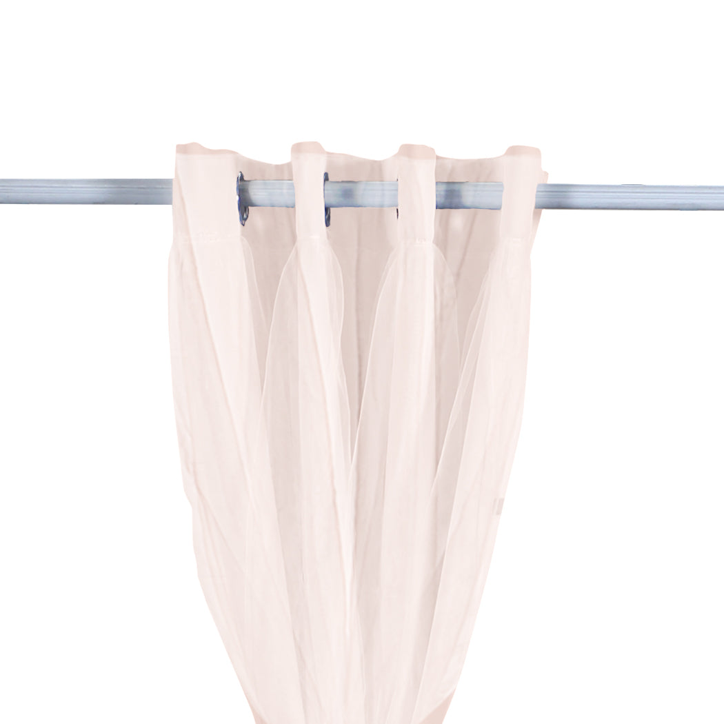 2x Blockout Curtains Panels 3 Layers with Gauze Room Darkening 140x244cm Rose