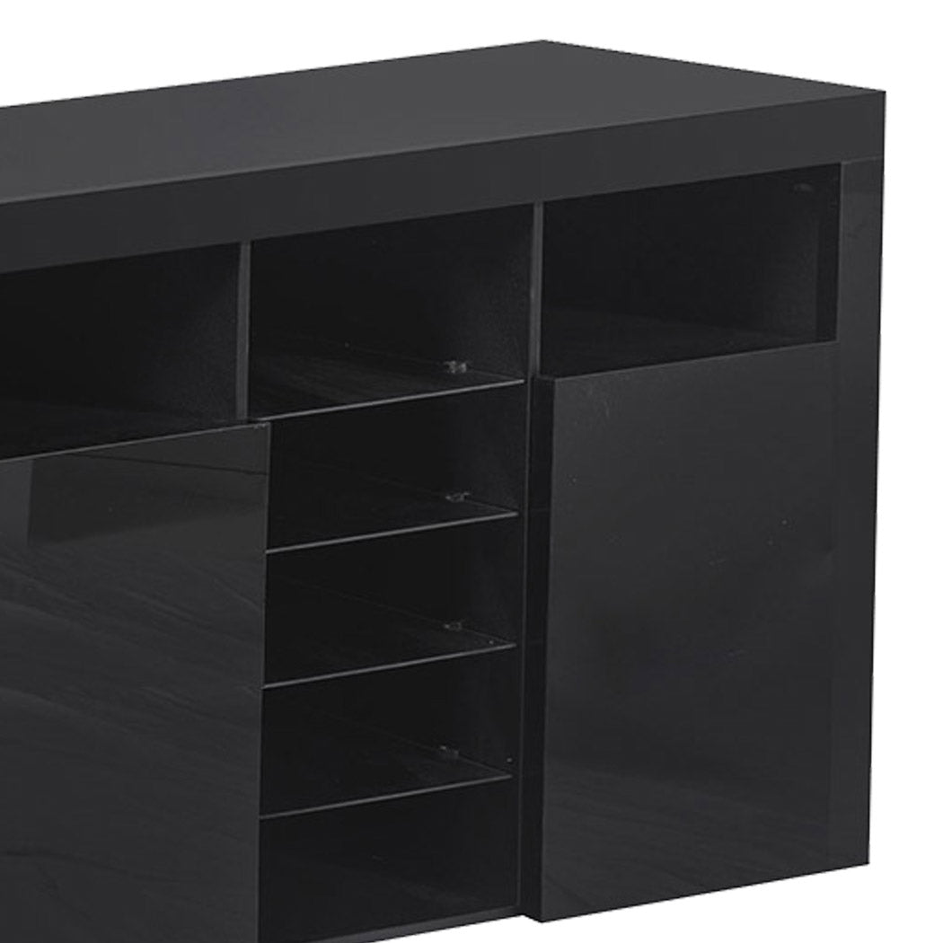 Buffet Sideboard Storage Modern High Gloss Cabinet Cupboard Black