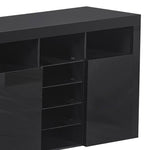 Buffet Sideboard Storage Modern High Gloss Cabinet Cupboard Black