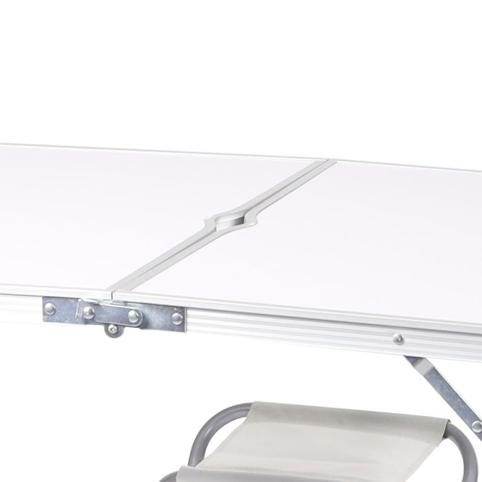 Outdoor Foldable Camping Table Chair Set-Silver