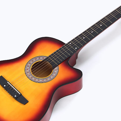 Sleek lacquer finish 41 Inch Wooden Folk Acoustic Guitar