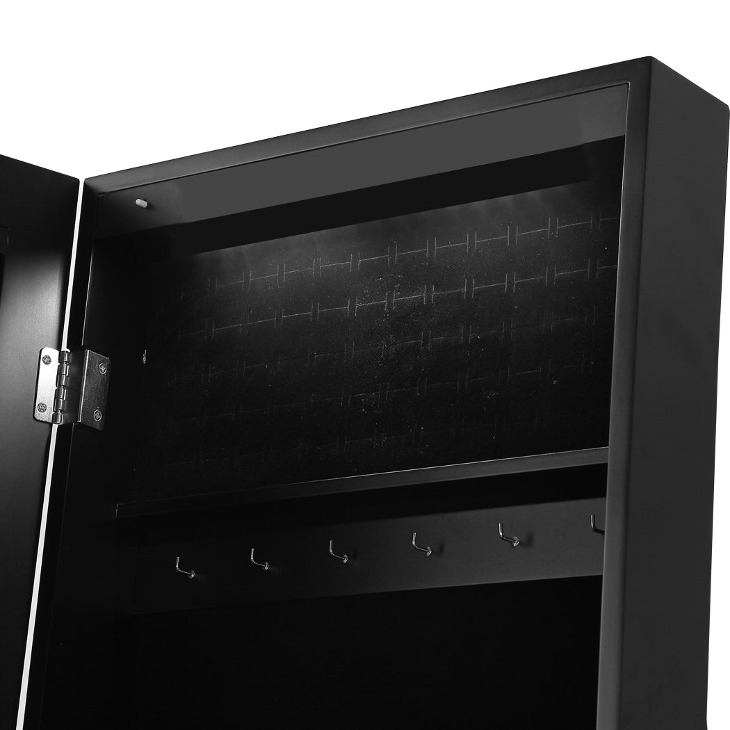 Dual Use Mirror Jewellery Cabinet in Black Colour