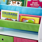 kids Wooden Bookshelf Toy Organiser Storage Bin Rack