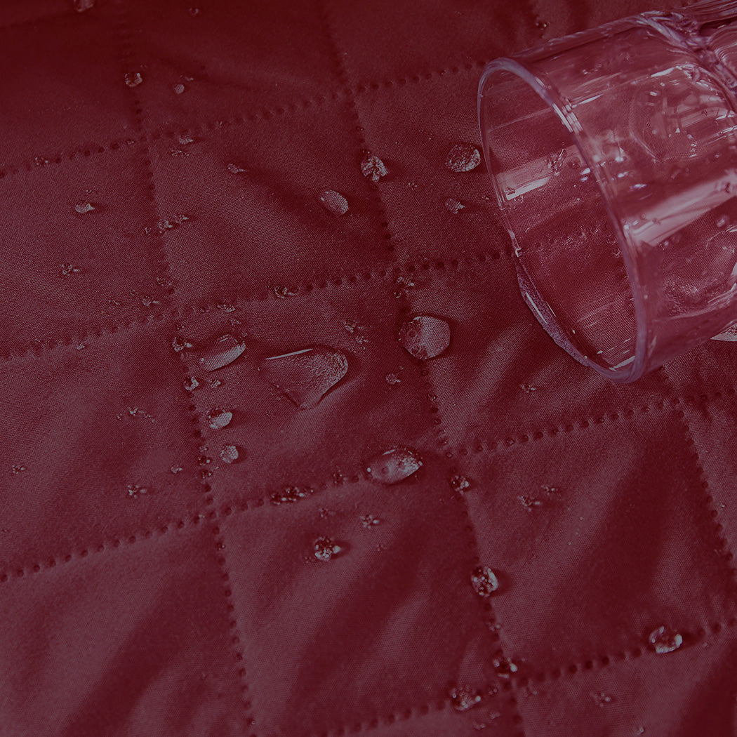 Sofa Cover Couch Lounge Protector Quilted Slipcovers Waterproof Wine 173cm x 200cm