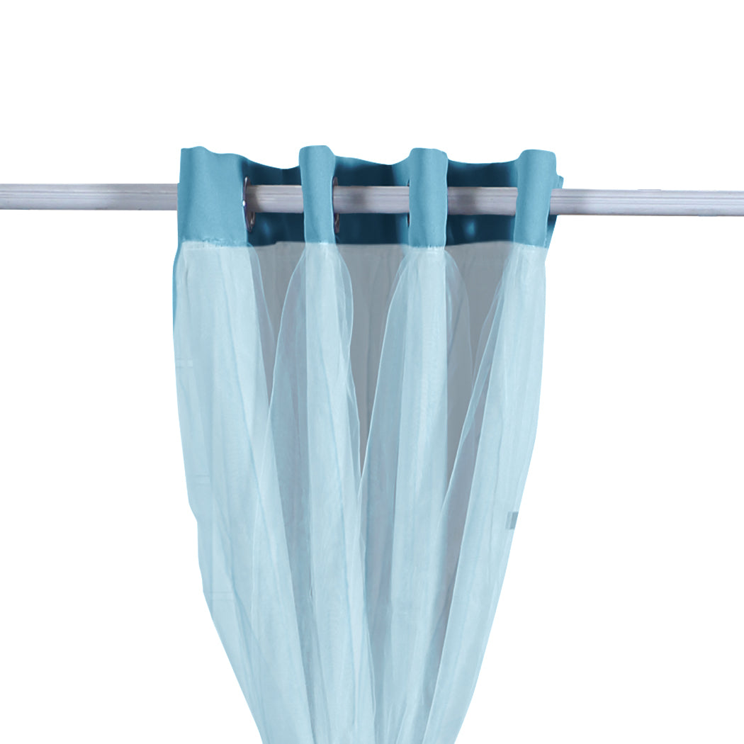 2x Blockout Curtains Panels 3 Layers with Gauze Darkening 140x230cm Turquoise