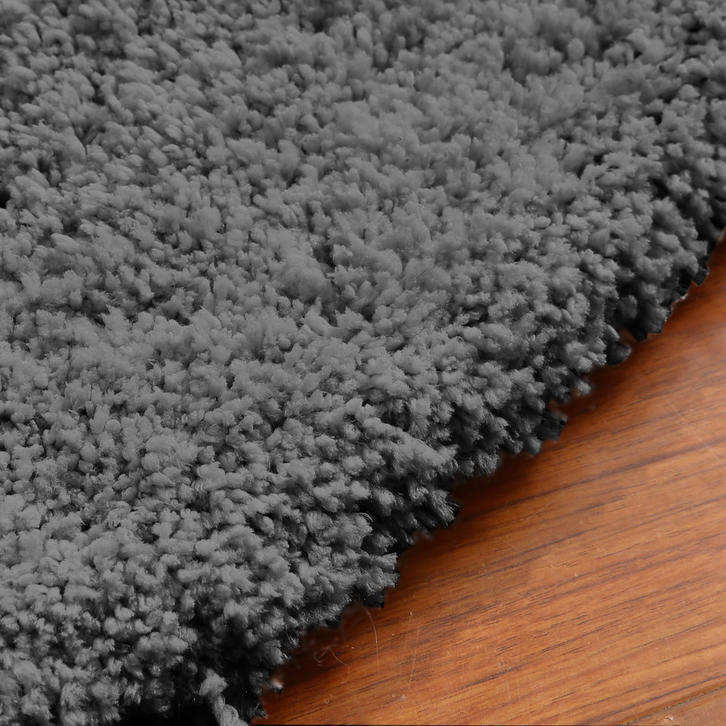 Ultra Soft Anti Slip Rectangle Floor Rug Carpet 120x170cm in Charcoal