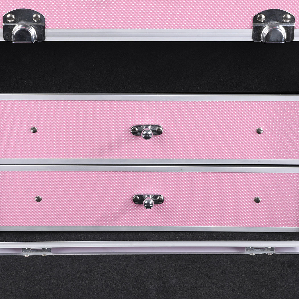 Portable Makeup Case Cosmetic Organiser box pink