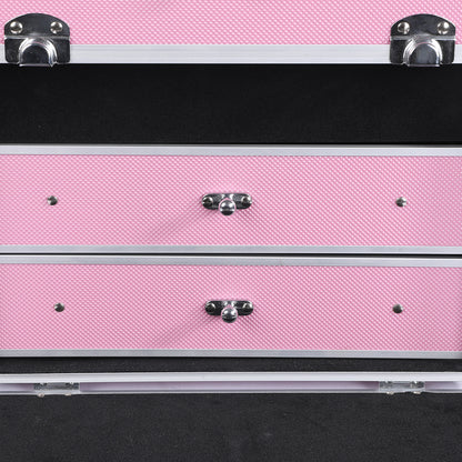Portable Makeup Case Cosmetic Organiser box pink