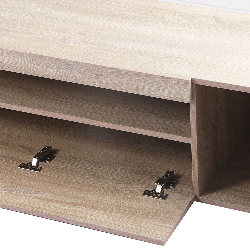 Entertainment Unit Stand RGB LED Furniture Wooden Shelf 200cm 
