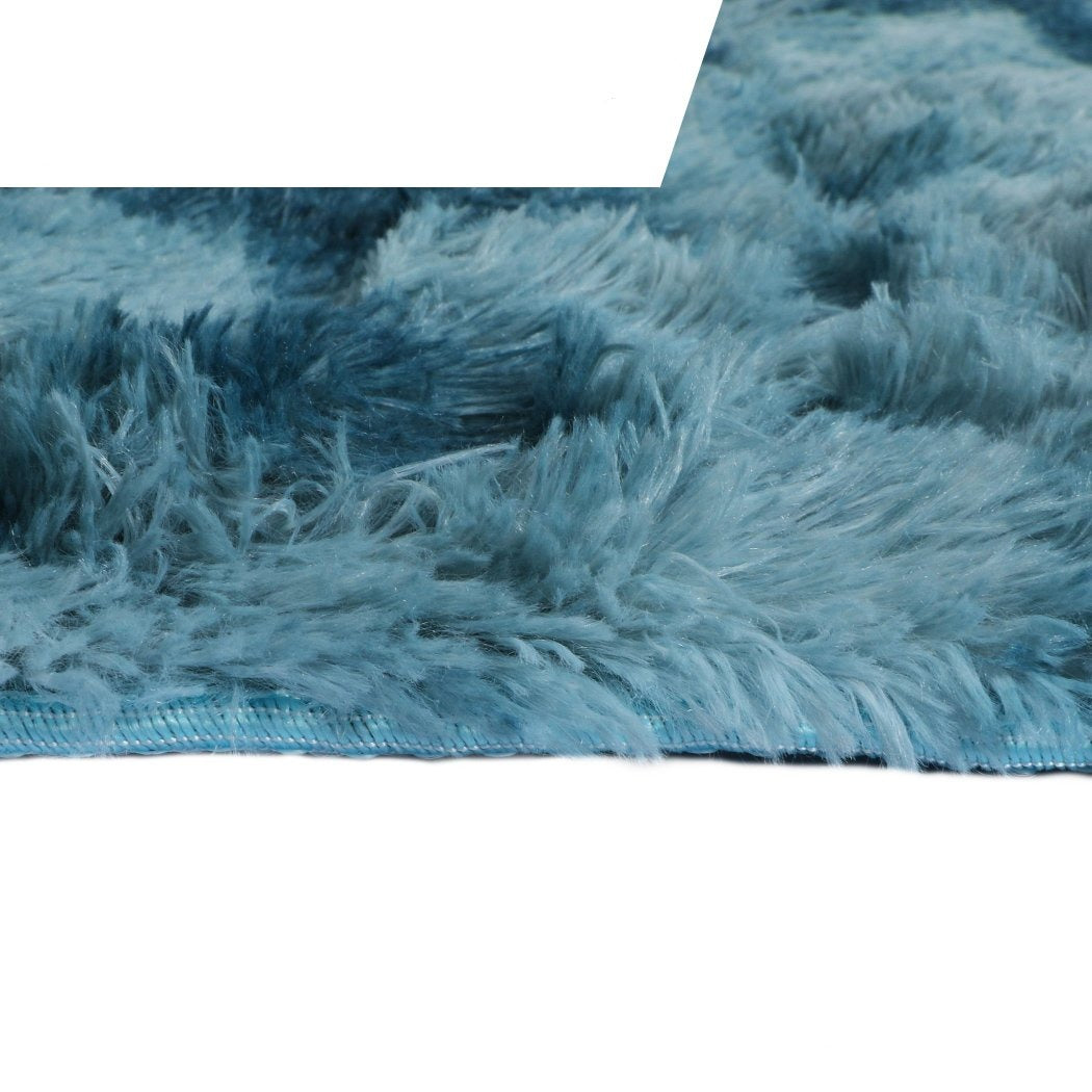 Floor Rug Shaggy Rugs Soft Large Carpet Area Tie-dyed 120x160cm Blue