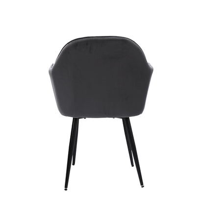 2x Dining Chairs Kitchen Steel Chair Velvet Removable Cushion Seat Covers