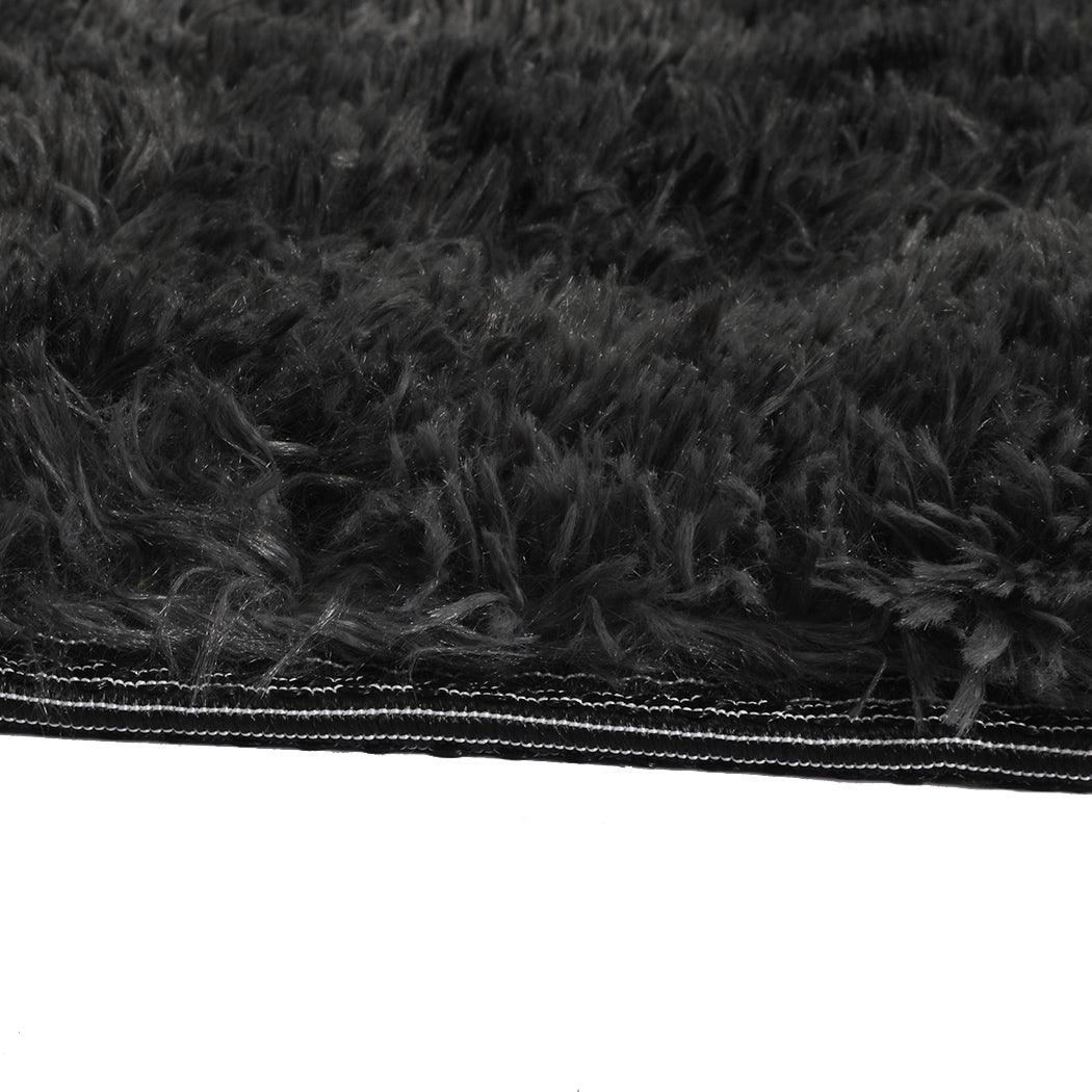 Floor Rug Shaggy Rugs Soft Large Carpet Area Tie-dyed 80x120cm Black