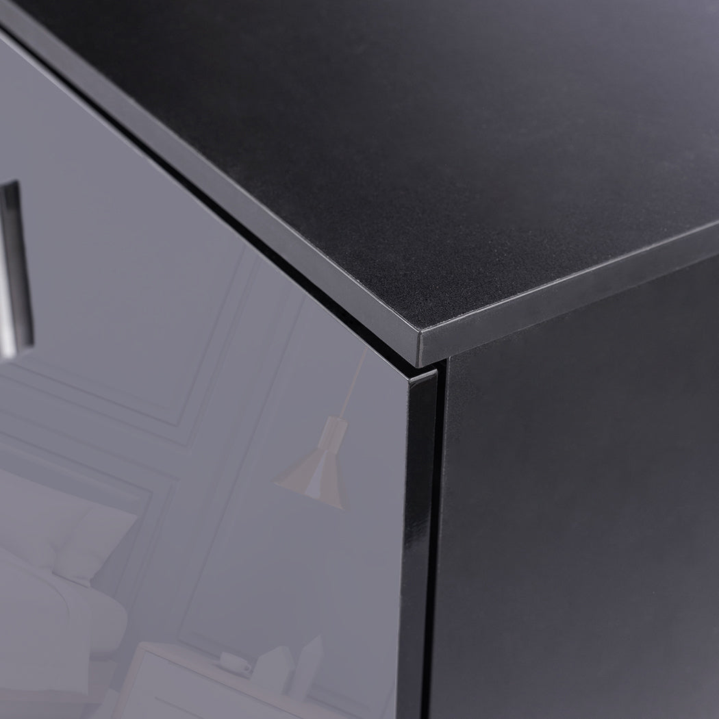High Gloss Sideboard Storage Cabinet Black