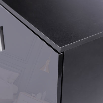 High Gloss Sideboard Storage Cabinet Black