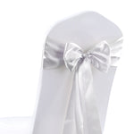 20x Satin Chair Sashes Table Runner Silver