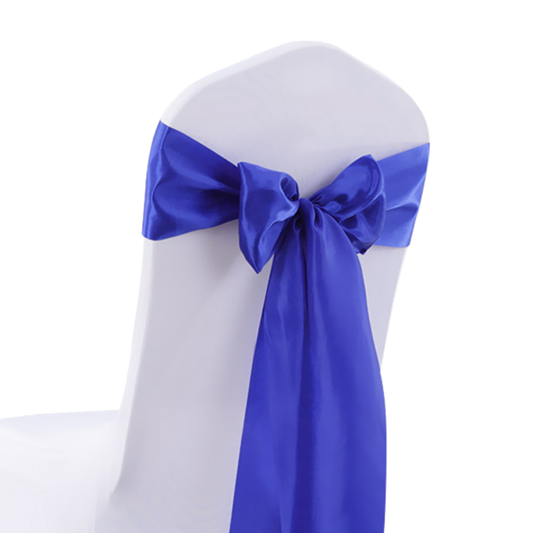 20x Satin Chair Sashes Table Runner Blue