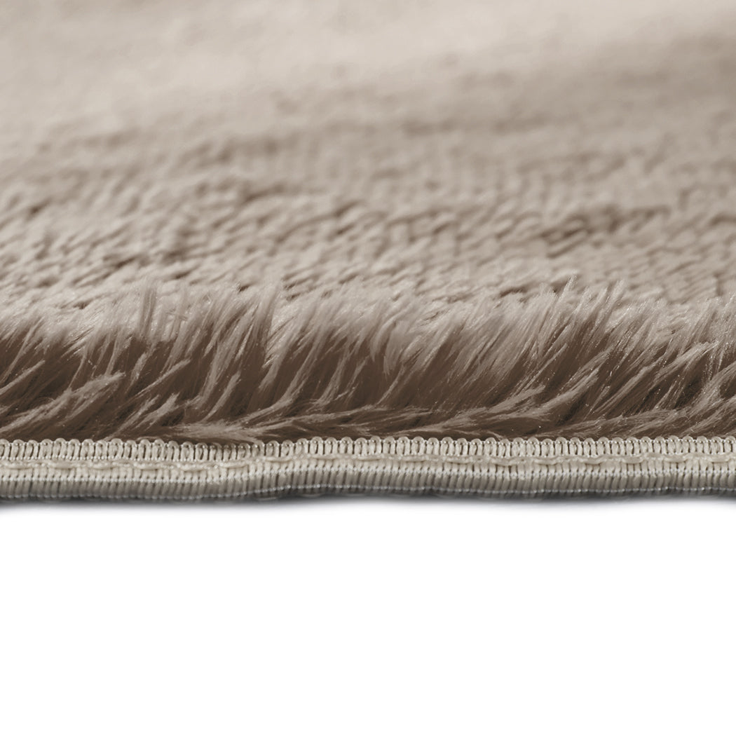 Designer Soft Shag Shaggy Floor Confetti Rug Carpet Home Decor 200x230cm Tan