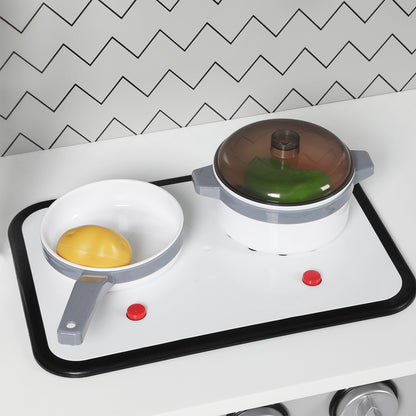 Kids Kitchen Play Set Wooden Toy Children Cooking Role Food Home Cookware