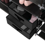 Shoe Rack DIY Portable Storage Cabinet Organiser Stackable Shelf Organizer Black