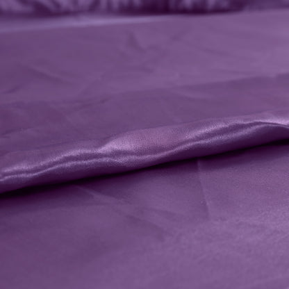 Ultra Soft Silky Satin Bed Sheet Set in Single Size in Purple Colour