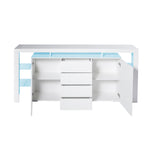 Buffet Sideboard Cabinet Storage Modern High Gloss Cupboard Drawers White 192cm