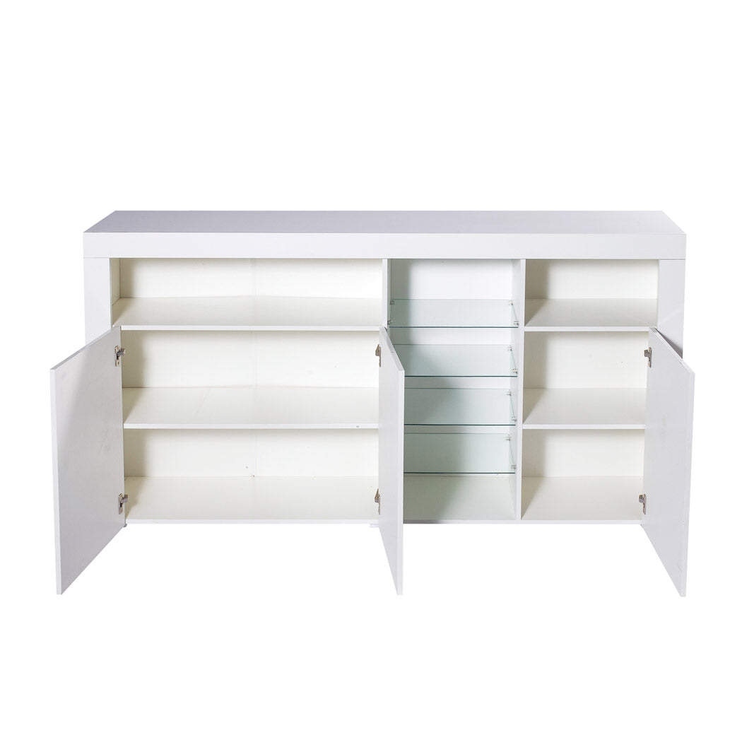 Buffet Sideboard Storage Modern High Gloss Cabinet Cupboard White