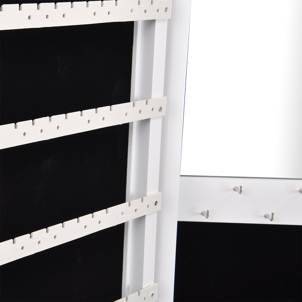 Stylish wall mount makeup and jewellery cabinet with mirror