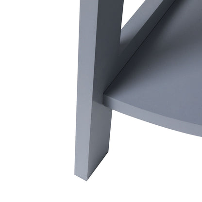5 Tier Corner Shelf Wooden Storage Plant Stand Grey