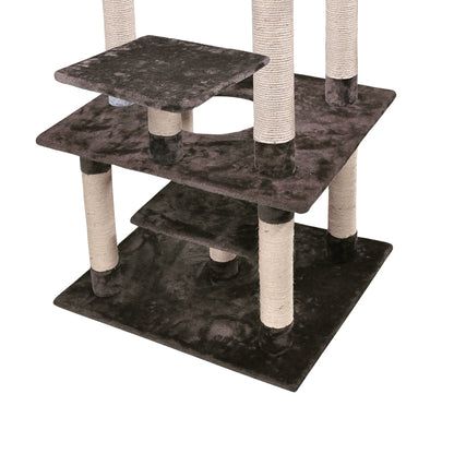 1.98M Cat Scratching Post Tree Dark Brown
