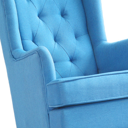 Rocking Chair Chairs Armchair Fabric Lounge Recliner Feeding Rocker Blue