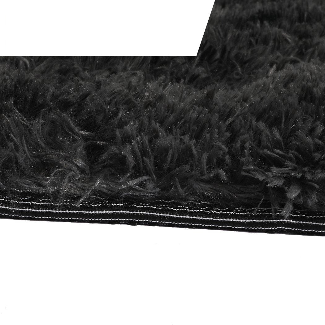 Floor Rug Shaggy Rugs Soft Large Carpet Area Tie-dyed 120x160cm Black
