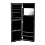 Mirror Jewellery Cabinet Makeup Storage Jewelry Organiser Box Tall Black