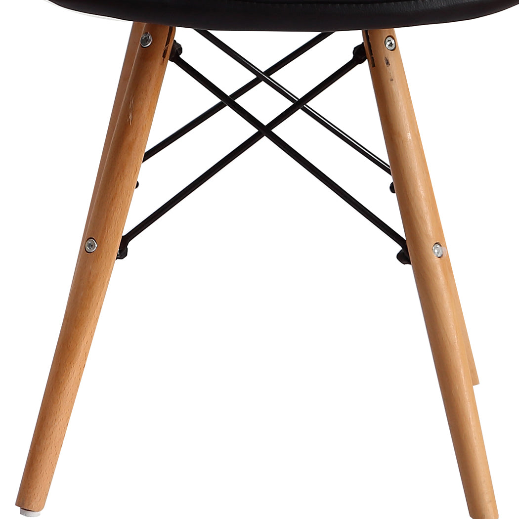4x High quality iconic set of PU leather Dining Chairs- Black