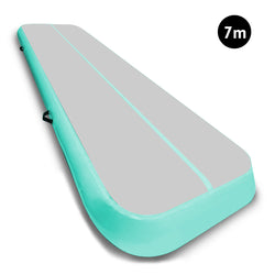 7m Airtrack Tumbling Mat Gymnastics Exercise 20cm Air Track Grey Green