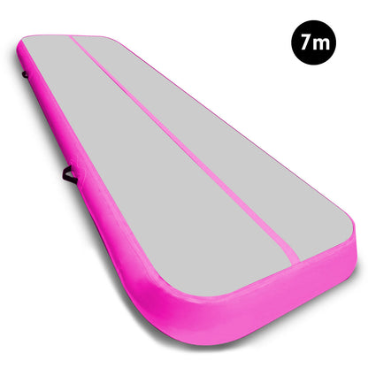 7m Airtrack Tumbling Mat Gymnastics Exercise 20cm Air Track Grey Pink