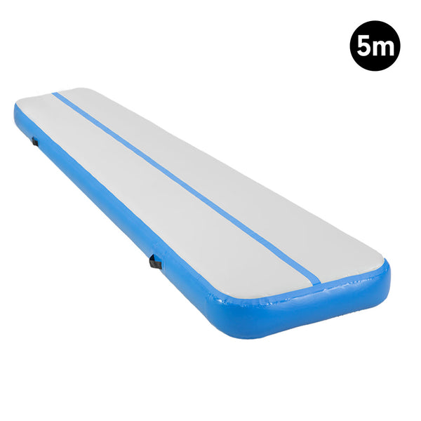  5m Airtrack Tumbling Mat Gymnastics Exercise 20cm Air Track - Blue