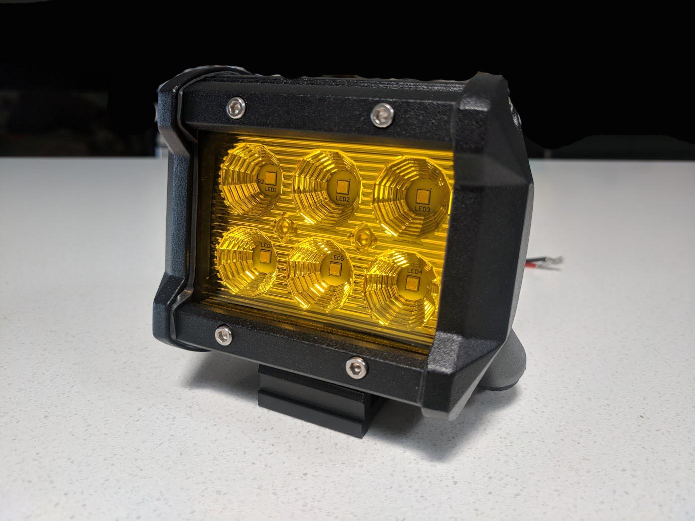 2X 4" Flood Led Light Bar Offroad Work Lamp Truck Yellow