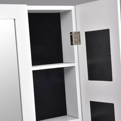 Makeup Storage Organiser With Mirror Two Doors Jewellery Cabinet