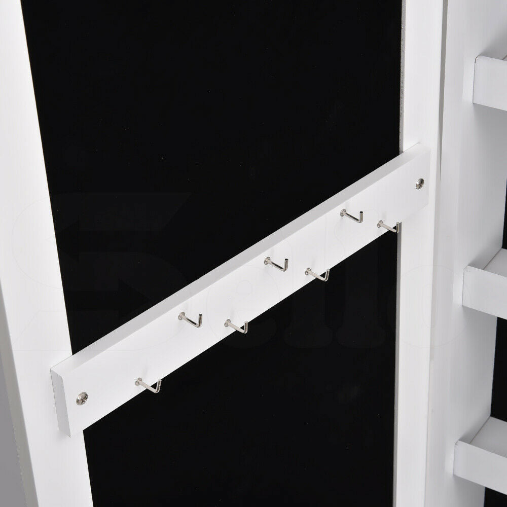Makeup Storage Organiser With Mirror Two Doors Jewellery Cabinet