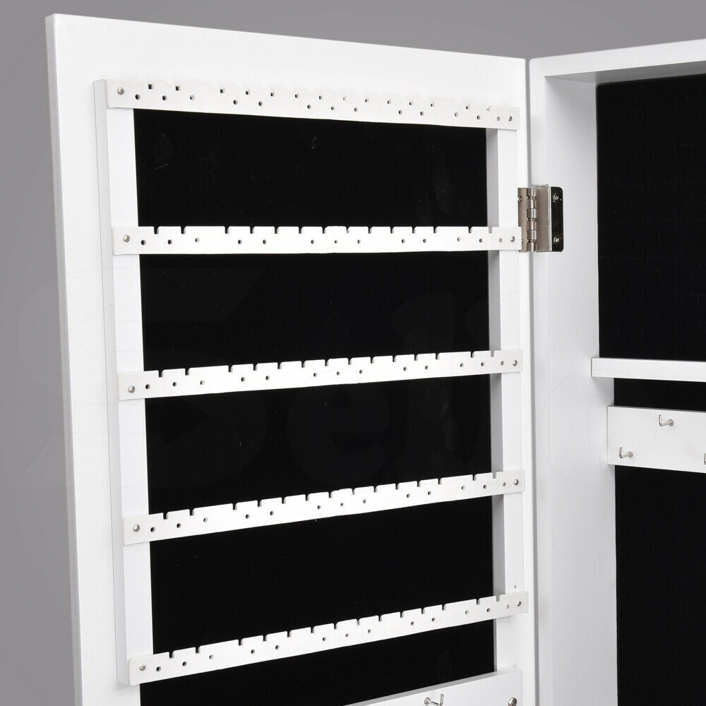 Makeup Storage Organiser With Mirror Two Doors Jewellery Cabinet