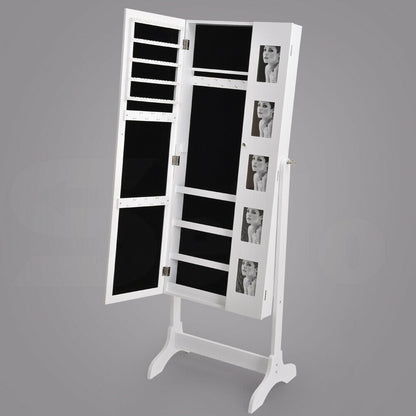 Makeup Storage Organiser With Mirror Two Doors Jewellery Cabinet